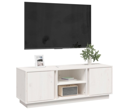 vidaXL Mueble de TV madera maciza de pino blanco 110x35x40,5 cm