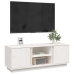 vidaXL Mueble de TV madera maciza de pino blanco 110x35x40,5 cm