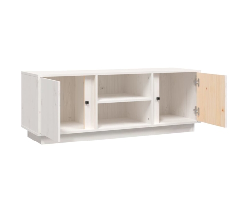 vidaXL Mueble de TV madera maciza de pino blanco 110x35x40,5 cm