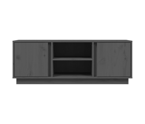 vidaXL Mueble de TV madera maciza de pino gris 110x35x40,5 cm