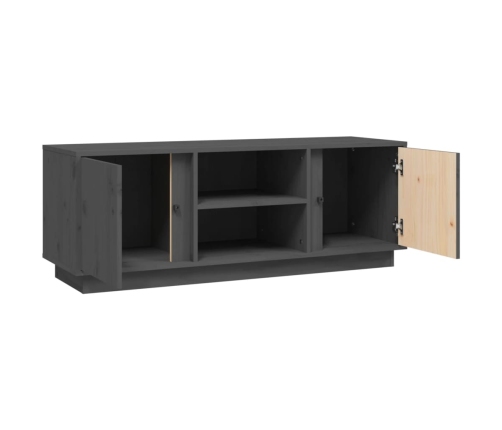 vidaXL Mueble de TV madera maciza de pino gris 110x35x40,5 cm