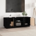 Mueble de TV madera maciza de pino negro 110x35x40,5 cm