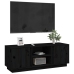 Mueble de TV madera maciza de pino negro 110x35x40,5 cm