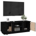 Mueble de TV madera maciza de pino negro 110x35x40,5 cm