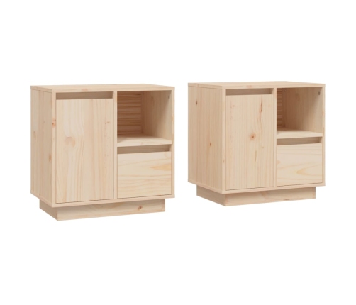 vidaXL Mesitas de noche 2 uds madera maciza de pino 50x34x50 cm