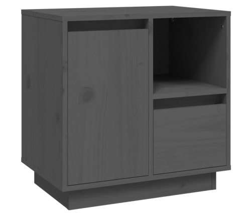 vidaXL Mesita de noche madera maciza de pino gris 50x34x50 cm