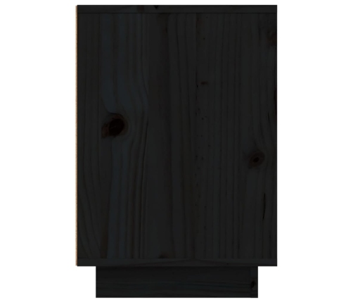 Mesita de noche madera maciza de pino negro 50x34x50 cm