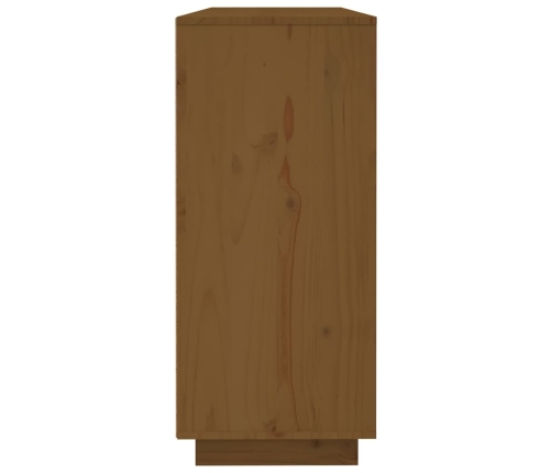 Aparador de madera maciza de pino marrón miel 120x35x80 cm