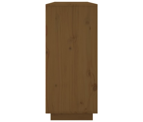 Aparador de madera maciza de pino marrón miel 120x35x80 cm