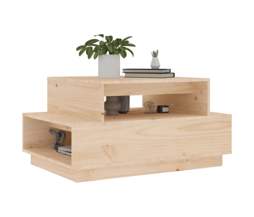 Mesa de centro de madera maciza de pino 80x55x40,5 cm