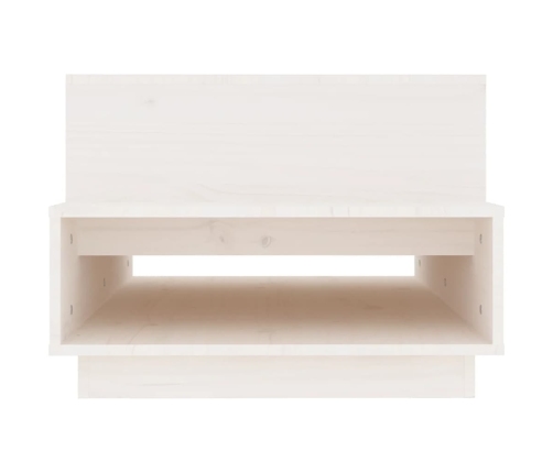 Mesa de centro madera maciza de pino blanco 80x55x40,5 cm