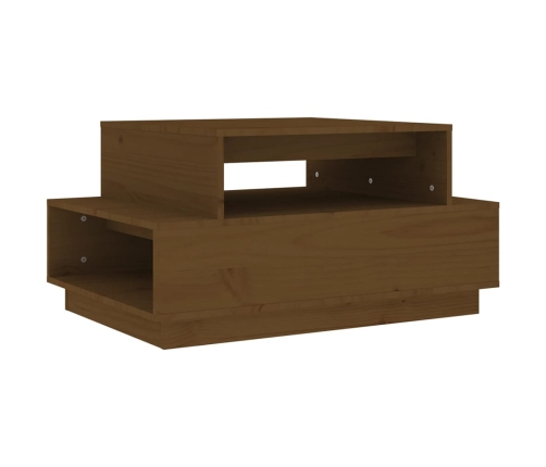 Mesa de centro madera maciza de pino marrón miel 80x55x40,5 cm