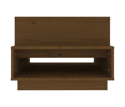 Mesa de centro madera maciza de pino marrón miel 80x55x40,5 cm