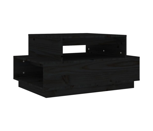 Mesa de centro madera maciza de pino negro 80x55x40,5 cm