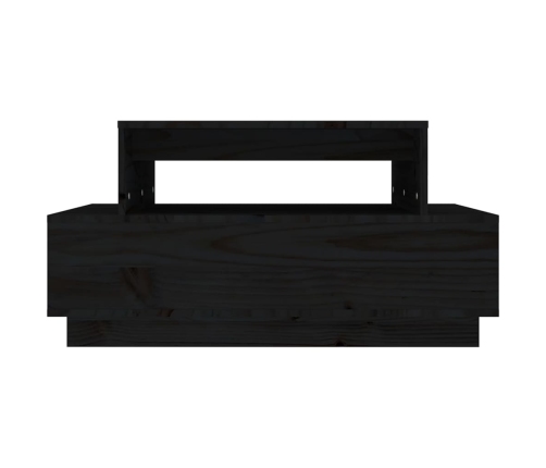 Mesa de centro madera maciza de pino negro 80x55x40,5 cm