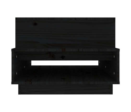 vidaXL Mesa de centro madera maciza de pino negro 80x55x40,5 cm