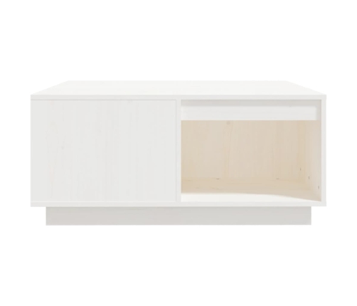 vidaXL Mesa de centro de madera maciza de pino blanco 80x81x36,5 cm