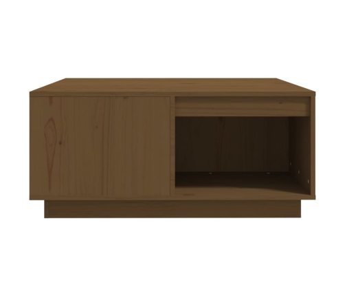 Mesa de centro madera maciza de pino marrón miel 80x81x36,5 cm