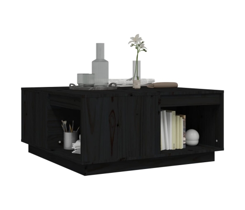 Mesa de centro de madera maciza de pino negro 80x81x36,5 cm