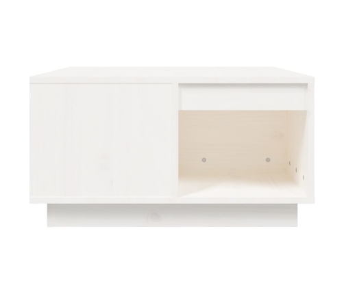 vidaXL Mesa de centro de madera maciza de pino blanco 60x61x32,5 cm