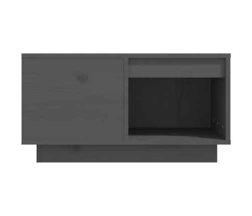 Mesa de centro de madera maciza de pino gris 60x61x32,5 cm