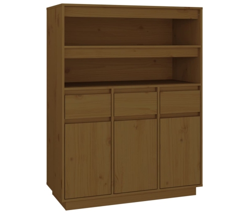 Aparador alto madera maciza de pino marrón miel 89x40x116,5 cm