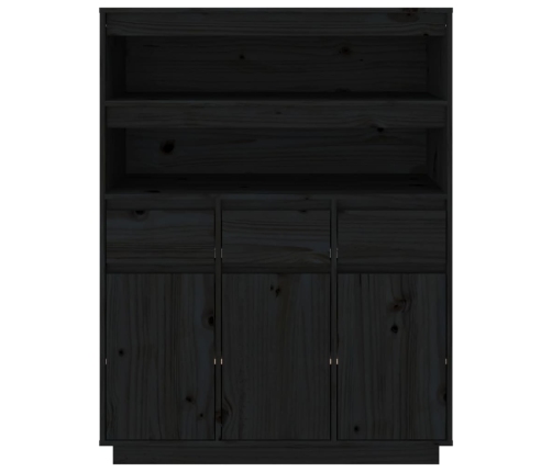 Aparador alto de madera maciza de pino negro 89x40x116,5 cm