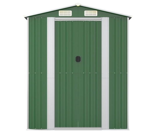 Cobertizo de jardín acero galvanizado verde 192x357x223 cm