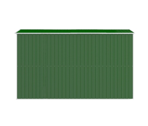 Cobertizo de jardín acero galvanizado verde 192x357x223 cm