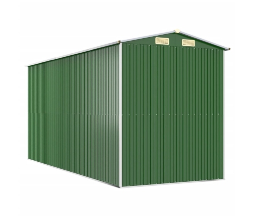 Cobertizo de jardín acero galvanizado verde 192x440x223 cm