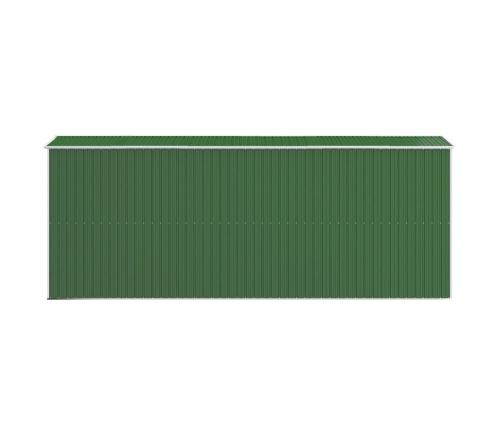 Cobertizo de jardín acero galvanizado verde 192x523x223 cm