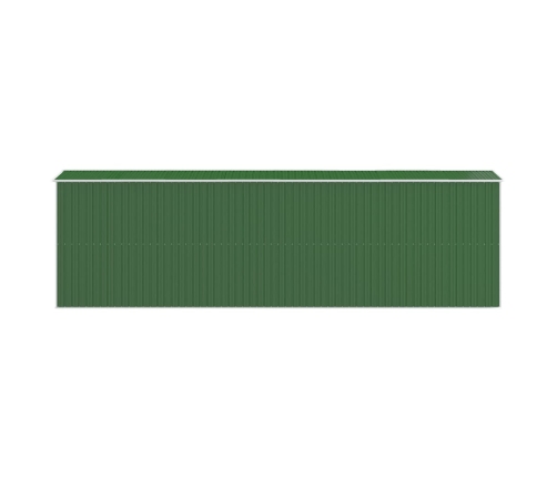 Cobertizo de jardín acero galvanizado verde 192x606x223 cm