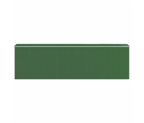 Cobertizo de jardín acero galvanizado verde 192x689x223 cm