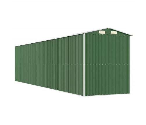 Cobertizo de jardín acero galvanizado verde 192x855x223 cm