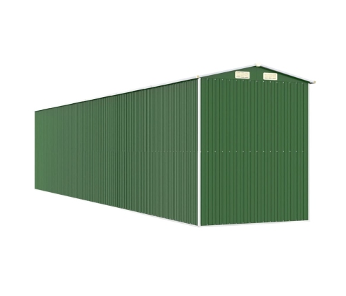 Cobertizo de jardín acero galvanizado verde 192x938x223 cm