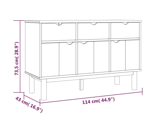 Aparador OTTA madera maciza pino 114x43x73,5 cm