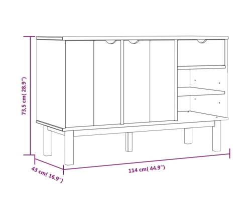 Aparador OTTA madera maciza pino 114x43x73,5 cm