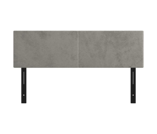 Cabeceros 2 unidades terciopelo gris claro 72x5x78/88 cm