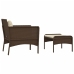Set muebles de jardín 2 piezas y cojines ratán sintético marrón