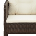 Set muebles de jardín 2 piezas y cojines ratán sintético marrón