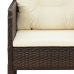 Set muebles de jardín 5 piezas y cojines ratán sintético marrón