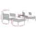 Set muebles de jardín 5 piezas y cojines ratán sintético marrón