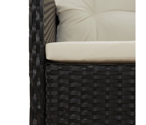 Set de muebles de jardín 5 pzas y cojines ratán sintético negro
