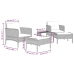 Set de muebles de jardín 5 pzas y cojines ratán sintético negro