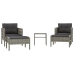 Set de muebles de jardín 5 pzas y cojines ratán sintético gris