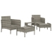 Set de muebles de jardín 5 pzas y cojines ratán sintético gris
