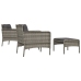 Set de muebles de jardín 5 pzas y cojines ratán sintético gris