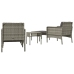 Set de muebles de jardín 5 pzas y cojines ratán sintético gris