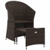 Set muebles de jardín 2 piezas y cojines ratán sintético marrón