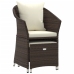 Set muebles de jardín 2 piezas y cojines ratán sintético marrón